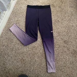 Purple Nike Pro hyperwarm leggings